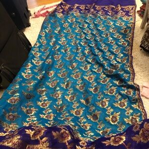 Jacquard Blue And Purple Salwar Kameez